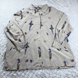 VTG Maggie McNaughton Womens Blouse 20W Top Makeup Glam Retro Fashion Casual 90s